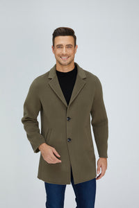 Slick Single-Breasted Wool Blend Coat931177593094386