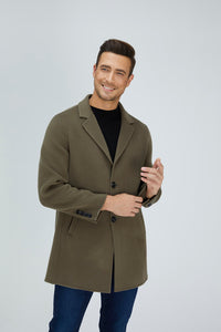 Slick Single-Breasted Wool Blend Coat1031177593127154