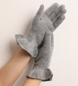 Drilling Ruffled Cashmere Gloves2212809056878760