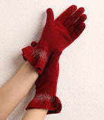 Load image into Gallery viewer, Drilling Ruffled Cashmere Gloves
