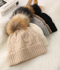 Soft Cable-Knit Mongolian Cashmere Beanie132158799397106