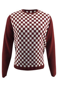 Checker Print Cashmere Merino Sweater131454077419762