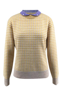 Tweed Merino Pullover With Pearl Collar128865887437042