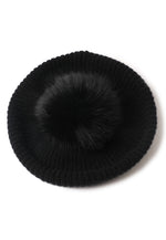 Load image into Gallery viewer, Cashmere Beret with Fur Pom Beret
