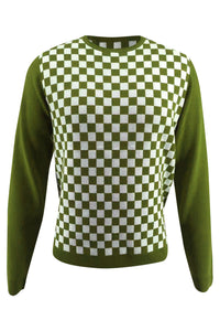 Checker Print Cashmere Merino Sweater732163807658226