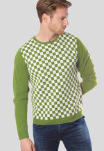 Load image into Gallery viewer, Merino Wool Cashmere | Winter Checkered Sweater | Checkered Long Sleeve | Bellemere New York

