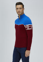 Charger l&#39;image dans la galerie, Mountain-Print Half-Zipped Merino Sweater
