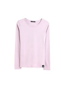 Long Sleeve Crew Neck Mercerized Cotton Women T-shirt120640085967016