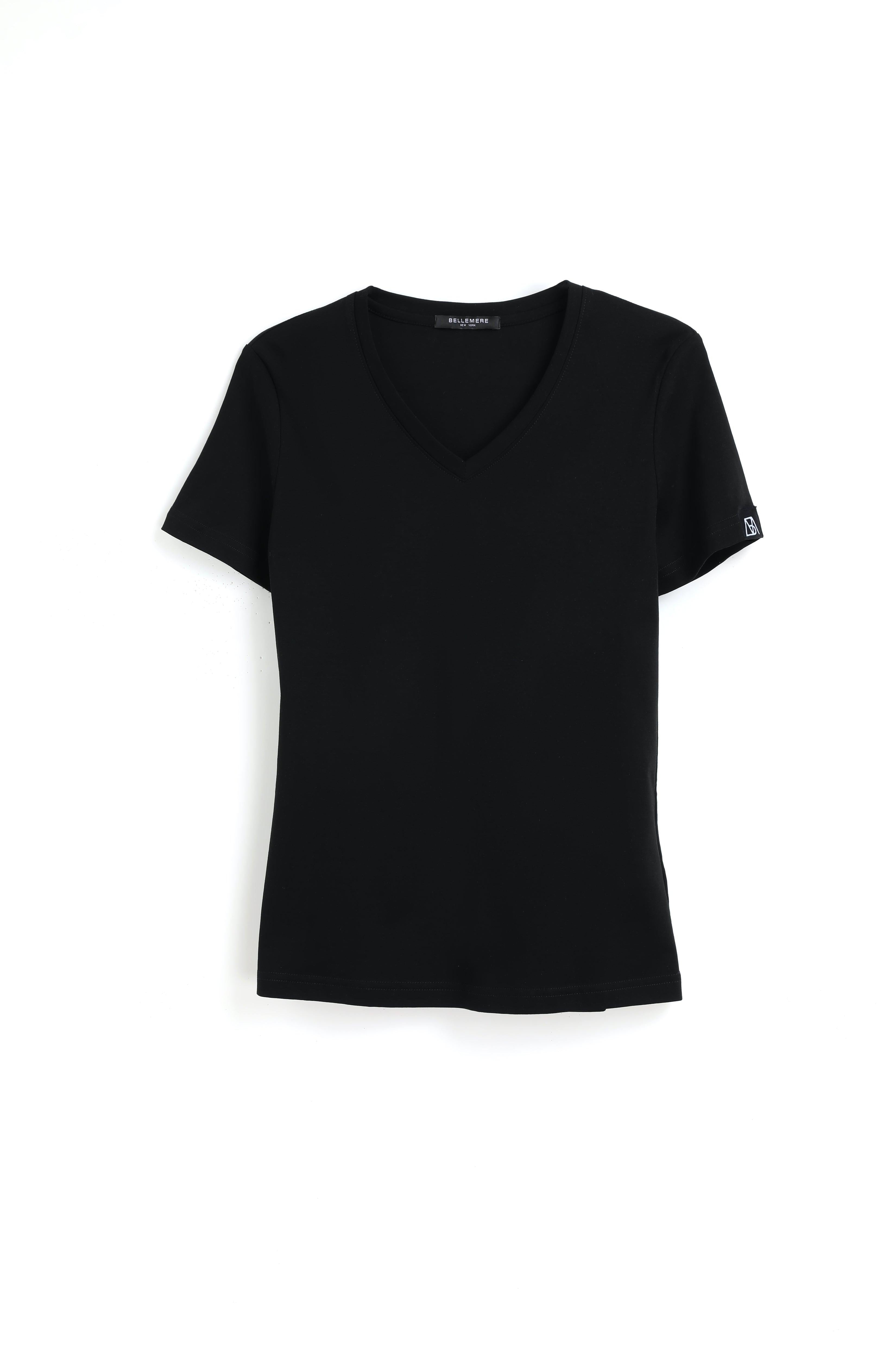 160 classic women v neck mercerized cotton t shirt