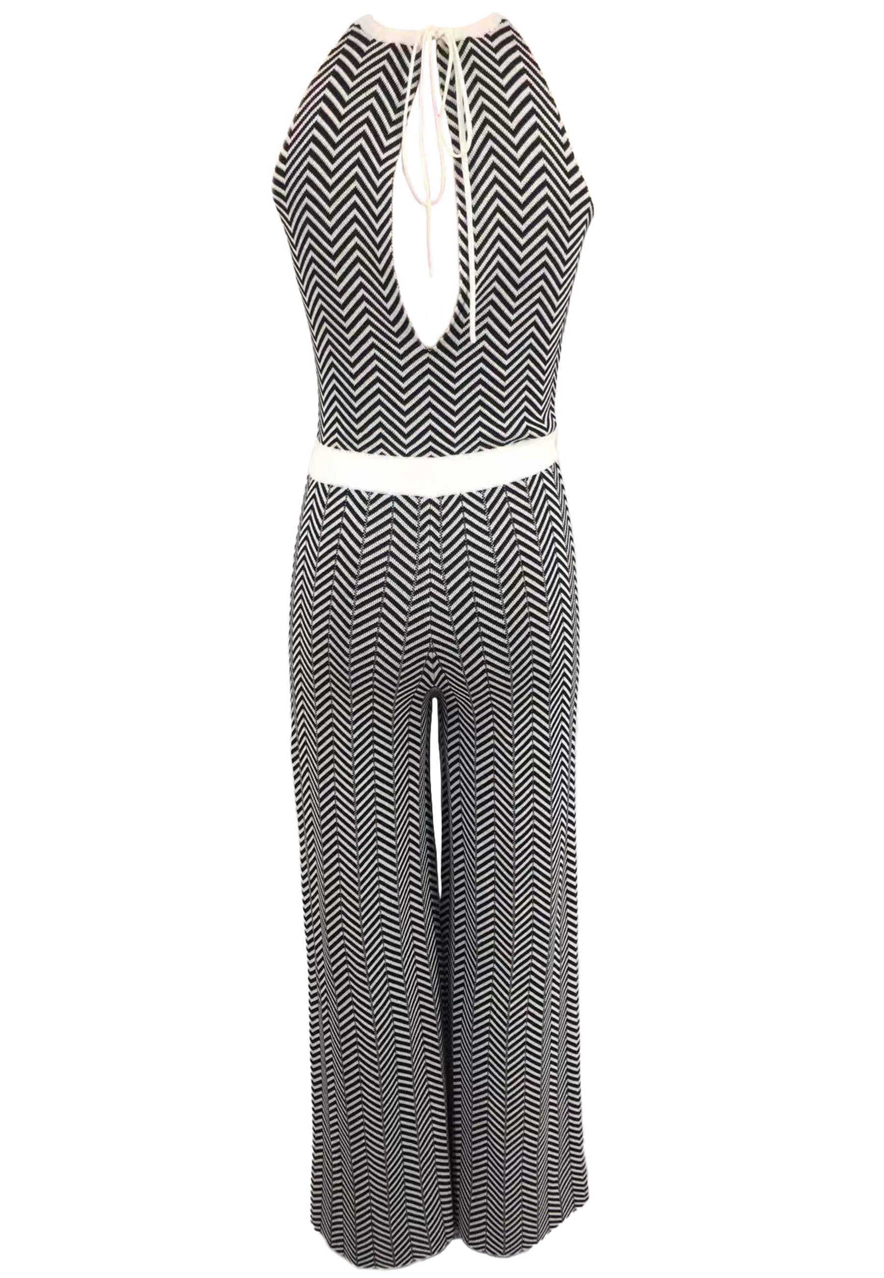 Two-Tone Wool Blend Jumpsuit