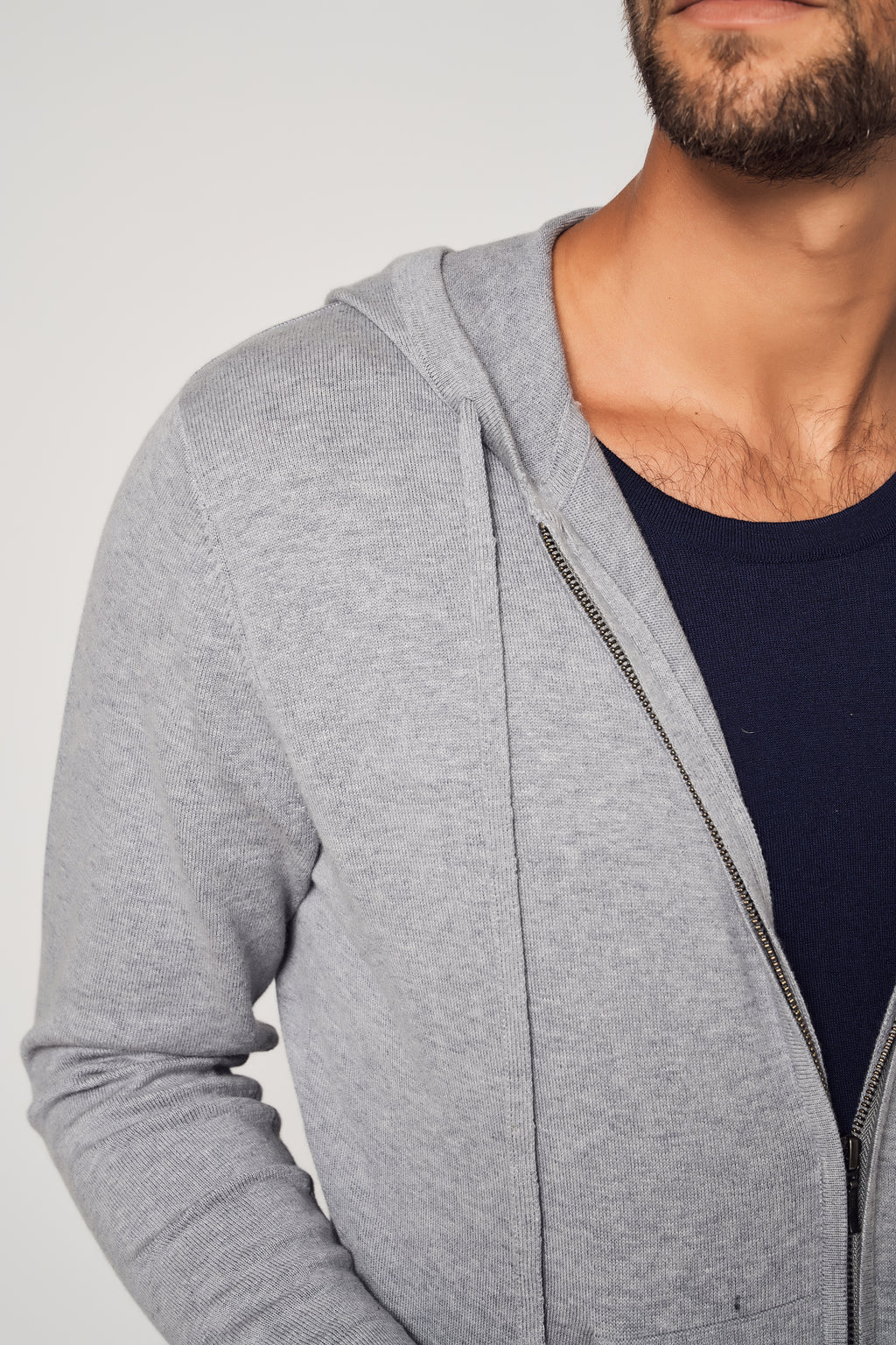 ENSEMBLE sweat à capuche zippé en coton raffiné