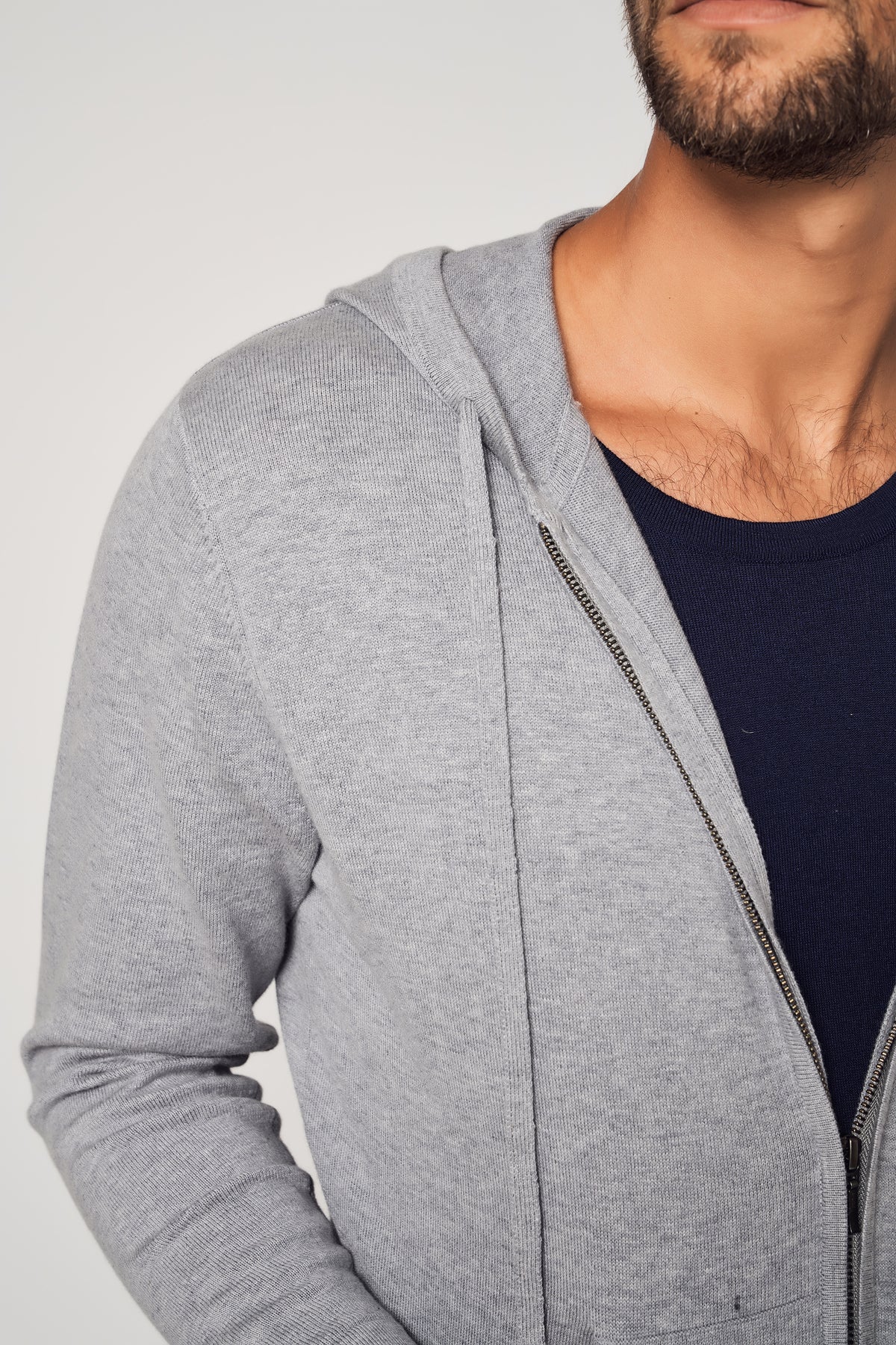 ENSEMBLE sweat à capuche zippé en coton raffiné