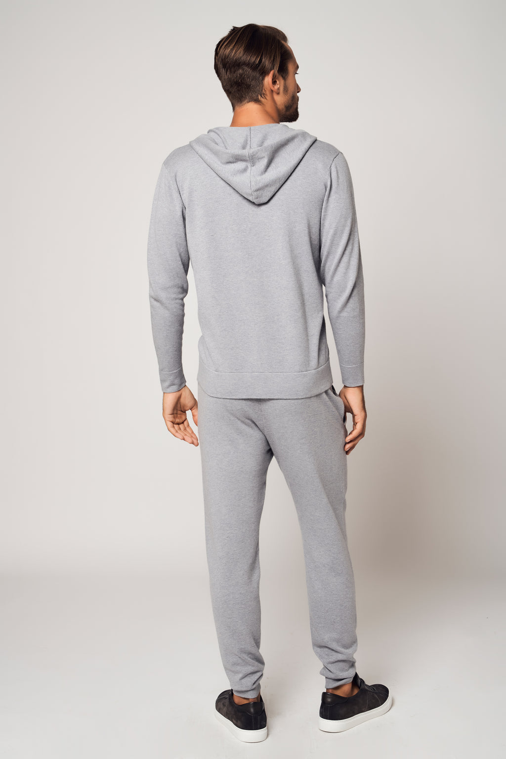 ENSEMBLE sweat à capuche zippé en coton raffiné