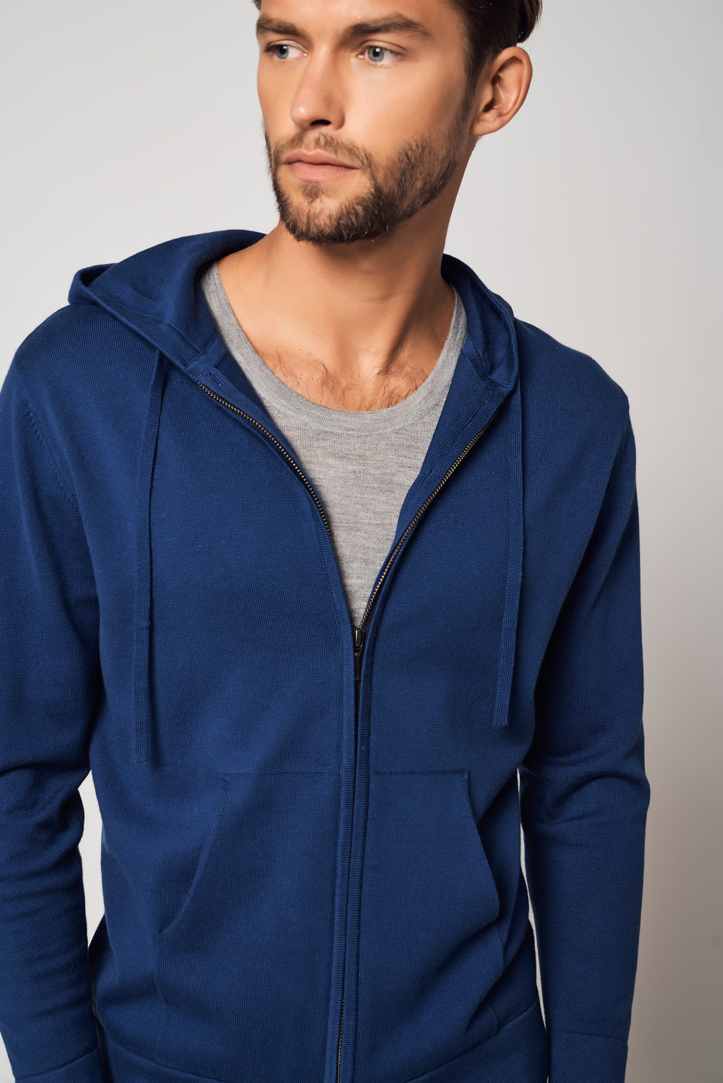 ENSEMBLE sweat à capuche zippé en coton raffiné