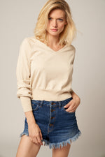 Load image into Gallery viewer, Silky V-Neck Cotton-Cashmere
