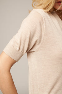 Tie Neck Worsted Cashmere Top1111088776921256