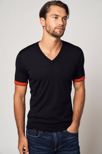 Striped Short-Sleeve Cashmere T-shirt311345718444200