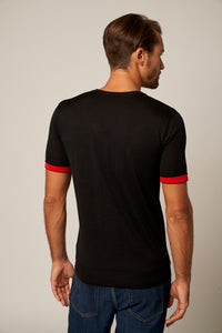 Striped Short-Sleeve Cashmere T-shirt411122011603112