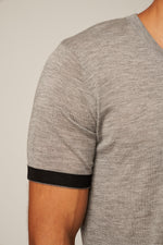 Charger l&#39;image dans la galerie, Striped Short-Sleeve Cashmere T-shirt
