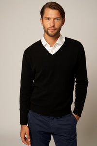 Solid V-Neck Cashmere Sweater1511892039876776