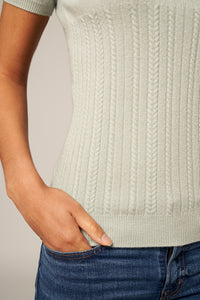 Slim Cable-Knit Top1211088598925480