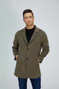 Slick Single-Breasted Wool Blend Coat1431558572015858