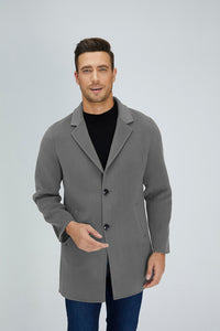 Slick Single-Breasted Wool Blend Coat1331558571983090