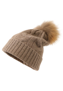 Soft Cable-Knit Mongolian Cashmere Beanie1032158458413298