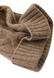 Soft Cable-Knit Mongolian Cashmere Beanie1332158458511602