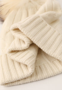 Soft Cable-Knit Mongolian Cashmere Beanie1632158458609906