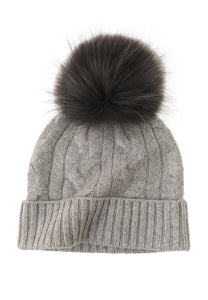 Soft Cable-Knit Mongolian Cashmere Beanie1932158458708210