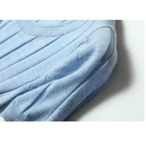 Wide Ribbed Worsted Cashmere T-Shirt1911088890724520