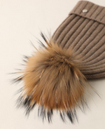 Load image into Gallery viewer, Fur Pom Cashmere Beanie
