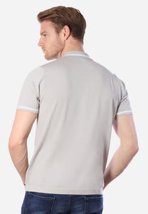 Tencel Polo Shirt with Stripe Detail432278950707442