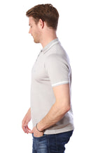 Charger l&#39;image dans la galerie, Tencel Polo With Stripe Detail | Grey Size S M L XL | Bellemere New York 100% Sustainable Fashion | 100% Tencel | Tennis &amp; Golf Polo Shirt
