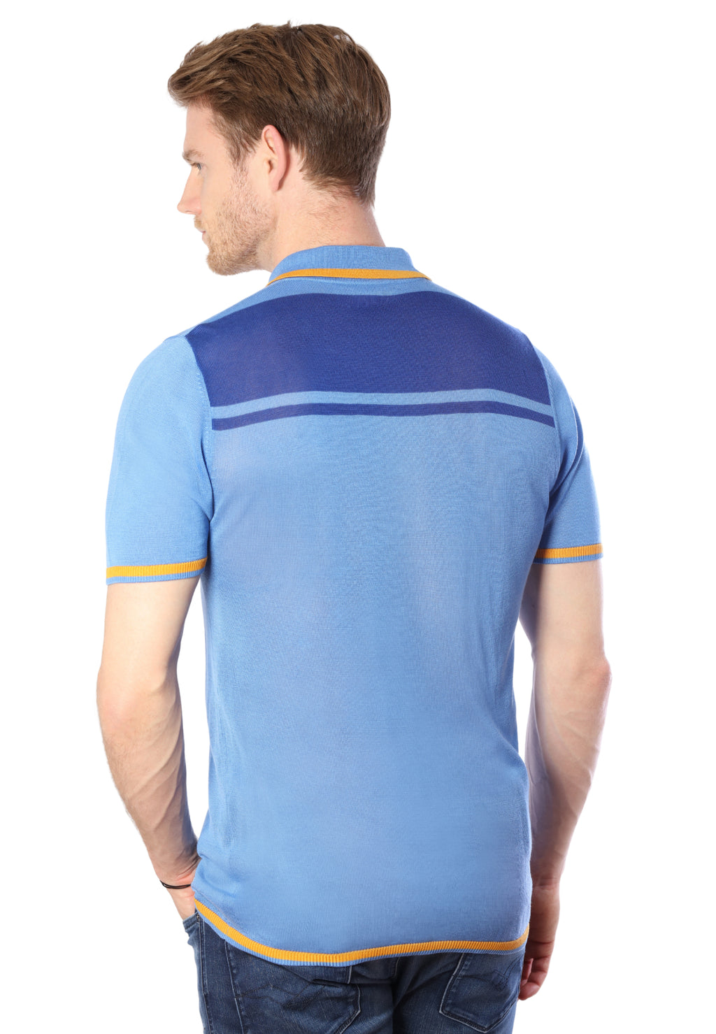 Men’s Two-Tone Contrast Tencel Polo | Blue Size S M L XL XXL | Bellemere New York 100% Sustainable Fashion | 100% Tencel | Tennis & Golf Polo Shirt