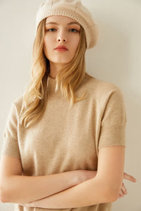 Cashmere Beret with Ribbing Detail2025301629305074