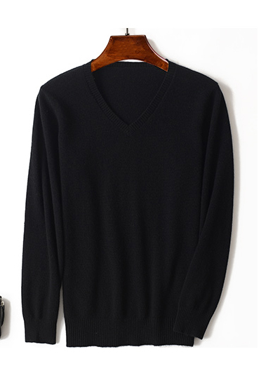Solid V-Neck Merino Cashmere Sweater
