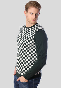 Checker Print Cashmere Merino Sweater1831718791414002