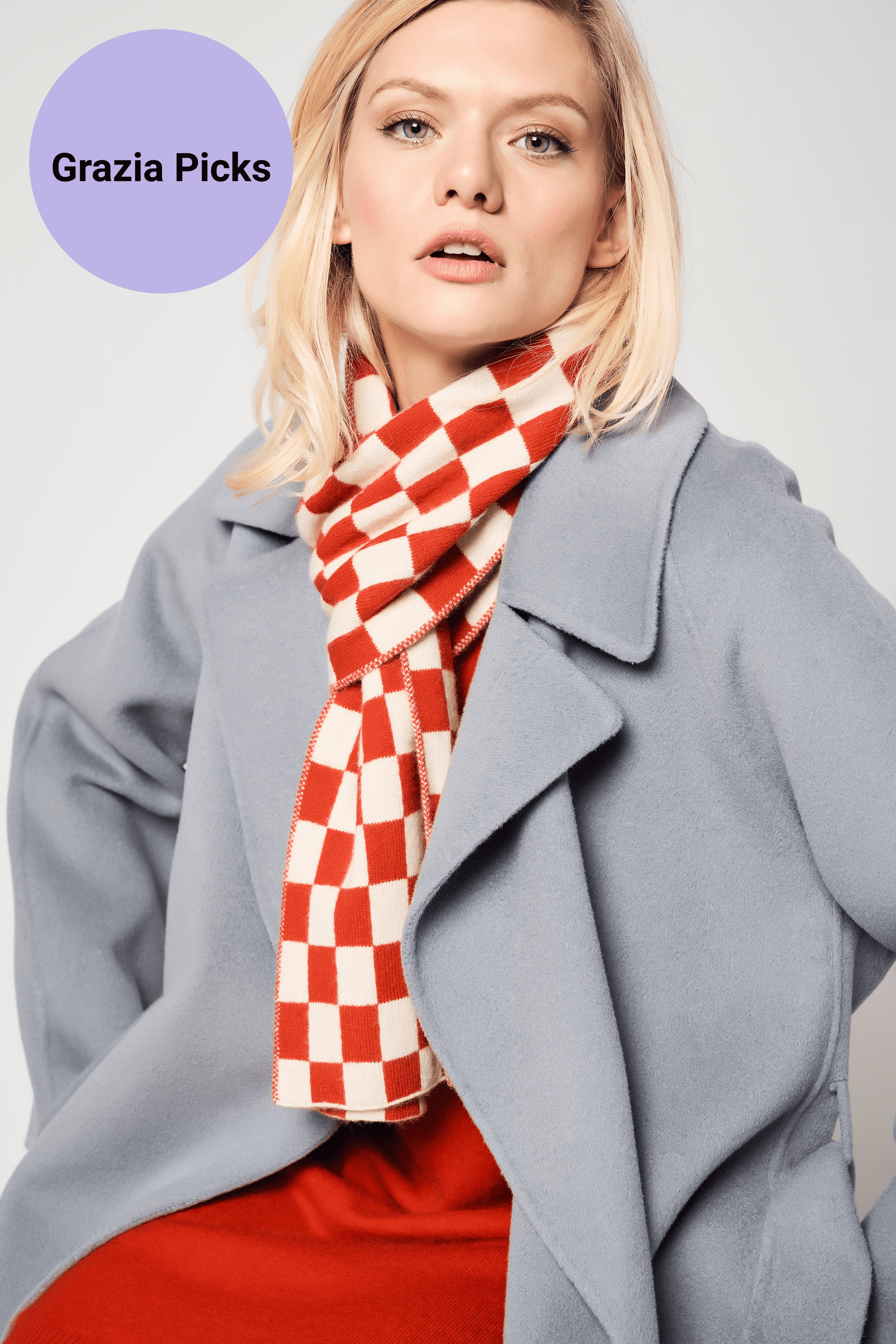 Checkered cashmere deals scarf