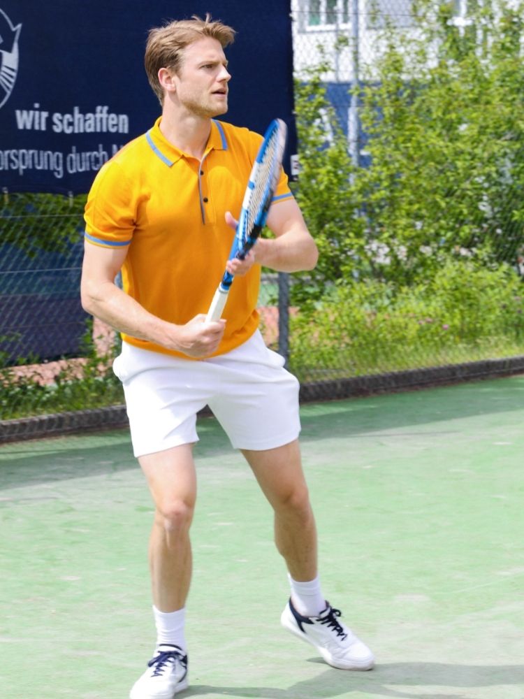 Men’s Two-Tone Contrast Tencel Polo | Orange Size S M L XL XXL | Bellemere New York 100% Sustainable Fashion | 100% Tencel | Tennis & Golf Polo Shirt
