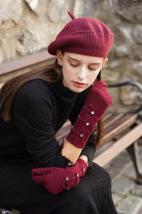 Cashmere Long Gloves with Button431732661649650