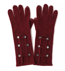 Cashmere Long Gloves with Button131732661584114