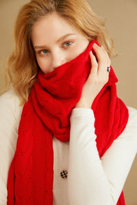 Solid Cable-Knit Cashmere Scarf424862091870450
